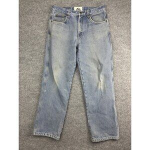 Old Mill Jeans Mens 32x30 Light Wash Straight Leg‎ Distressed Workwear Denim